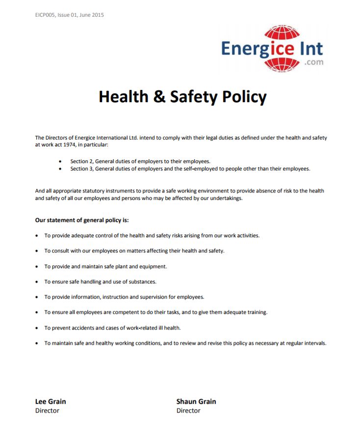 Energice h S policy image